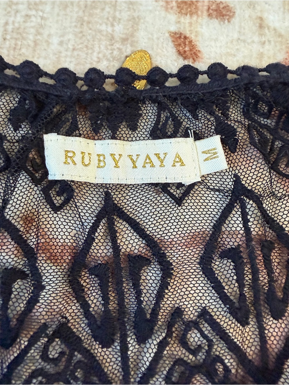 Ruby Yaya Black Lace Crochet V-Neck Maxi Dress With Black Slip Dress - Picture 4 of 15
